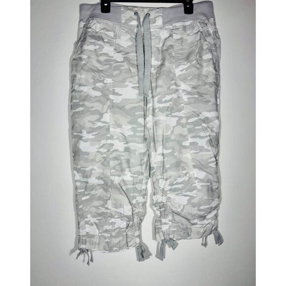 Calvin Klein Performance Camo Jogger Pants Women’s Large Grey Camo Cargo Style - Picture 1 of 5